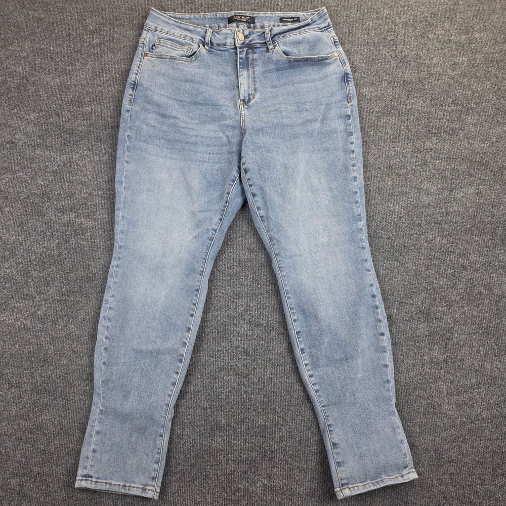 Judy Blue Boyfriend Fit Jeans Womens 16W Light Wash High Rise Denim Stretch Blue